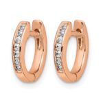 14k Rose Gold 1/8 carat Lab Grown Diamond VS/SI+ G+ Complete Hinged Hoop Earrings - Image 2