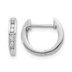 14k White Gold 1/8 carat Lab Grown Diamond VS/SI+ G+ Complete Hinged Hoop Earrings