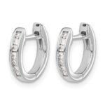 14k White Gold 1/8 carat Lab Grown Diamond VS/SI+ G+ Complete Hinged Hoop Earrings - Image 2