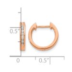 10k Rose Gold Diamond Hinged Hoop Earrings - Image 4