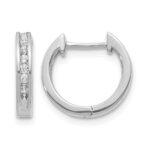 14k White Gold Diamond Hinged Hoop Earrings
