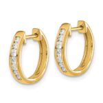 14k 1/4 carat Lab Grown Diamond VS/SI+ G+ Complete Hinged Hoop Earrings - Image 2