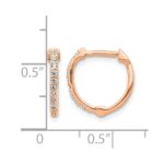 14k Rose Gold Diamond Hinged Hoop Earrings - Image 4