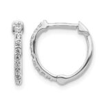 14k White Gold 1/5 carat Lab Grown Diamond VS/SI+ G+ Complete Hinged Hoop Earrings