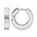 14k White Gold 2-2.7mm Round Hinged Hoop Earrings Mountings
