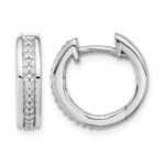 10k White Gold Diamond Complete Hinged Hoop Earrings
