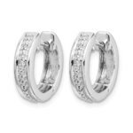 10k White Gold Diamond Complete Hinged Hoop Earrings - Image 2