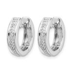 14k White Gold Diamond Complete Hinged Hoop Earrings - Image 2