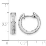 14k White Gold Diamond Complete Hinged Hoop Earrings - Image 4