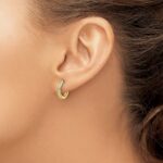 14k Round/Baguette Diamond Hinged Hoop Earrings - Image 3