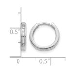 10k White Gold Diamond Hinged Hoop Earrings - Image 4