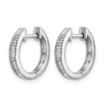 10k White Gold Diamond Hinged Hoop Earrings - Image 2