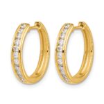 14k Diamond Hinged Hoop Earrings - Image 2