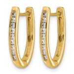 14k 1/4 carat Lab Grown Diamond VS/SI+ G+ Complete Hinged Hoop Earrings - Image 2
