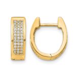 14k Diamond Small Hinged Oval Hoop Earrings