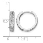 14k White Gold Diamond Hinged Round Hoop Earrings - Image 4