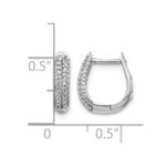 10k White Gold Polished Diamond Hinged Hoop Earrings - Image 4