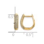 14k Polished Diamond Hinged Hoop Earrings - Image 4