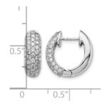 14k White Gold Diamond Hinged Hoop Earrings - Image 4