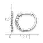 10k White Gold Diamond Hinged Hoop Earrings - Image 4