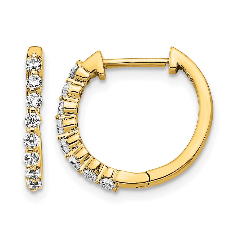 EM5395-033-YA-1.jpg 14k 1/3 carat Lab Grown Diamond VS/SI+ G+ Complete Hinged Hoop Earrings - Image 1