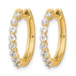 14k Diamond Hinged Hoop Earrings - Image 2