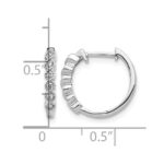10k White Gold Diamond Hinged Hoop Earrings - Image 4