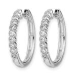 14k White Gold 1/4 carat Lab Grown Diamond VS/SI+ G+ Complete Hinged Hoop Earrings - Image 2