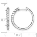 14k White Gold 1/4 carat Lab Grown Diamond VS/SI+ G+ Complete Hinged Hoop Earrings - Image 4