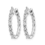 14k White Gold Diamond Hinged Hoop Earring Mountings - Image 2