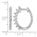 14k White Gold Diamond Hinged Hoop Earring Mountings - Image 3