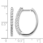 14k White Gold Diamond Hinged Hoop Earrings - Image 4