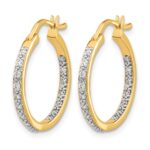 14k Diamond In/Out Hoop Earrings - Image 2