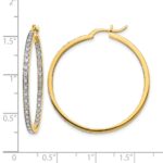 14k Diamond In/Out Hoop Earrings - Image 4