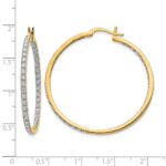 14k Diamond In/Out Hoop Earrings - Image 4
