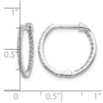14k White Gold Diamond In/Out Hinged Hoop Earrings - Image 4