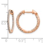 14k Rose Gold 1/2 carat Lab Grown Diamond VS/SI+ G+ Complete In and Out Hoop Earrings - Image 4