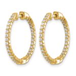 10k Gold Polished Diamond In/Out Hinged Hoop Earrings - Image 2