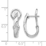 14k White Gold Diamond Omega Back Earrings - Image 4