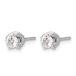 14k White Gold 1/2 carat Lab Grown Diamond VS/SI+ G+ Stud Post Earrings - Image 2