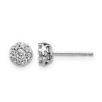 14k White Gold Diamond Cluster Earrings