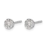 14k White Gold 1/5 carat Lab Grown Diamond VS/SI+ G+ Cluster Post Earrings - Image 2