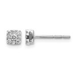 10k White Gold Diamond Cluster Post Earrings