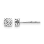 14k White Gold 1/4 carat Diamond Halo Cluster Post Earrings