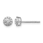 10k White Gold Diamond Cluster Post Earrings