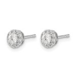 10k White Gold Diamond Cluster Post Earrings - Image 2
