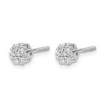 14k White Gold 1/3 carat Diamond Cluster Screwback Post Earrings - Image 2