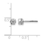 14k White Gold 1/3 carat Diamond Cluster Screwback Post Earrings - Image 4