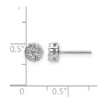14k White Gold 1/2 carat Lab Grown Diamond VS/SI+ G+ Cluster Post Earrings - Image 4