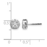 14k White Gold 7/8 carat Diamond Cluster Screwback Post Earrings - Image 4